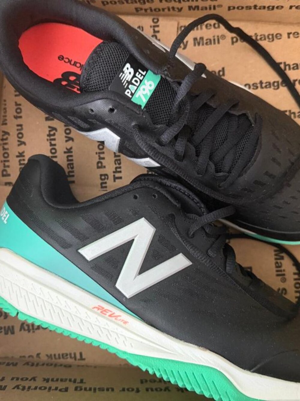 NEW BALANCE 796 PADEL 2E MCH796PA TENNIS SHOES BLACK/GREEN MEN'S SIZE:8.5 NEW